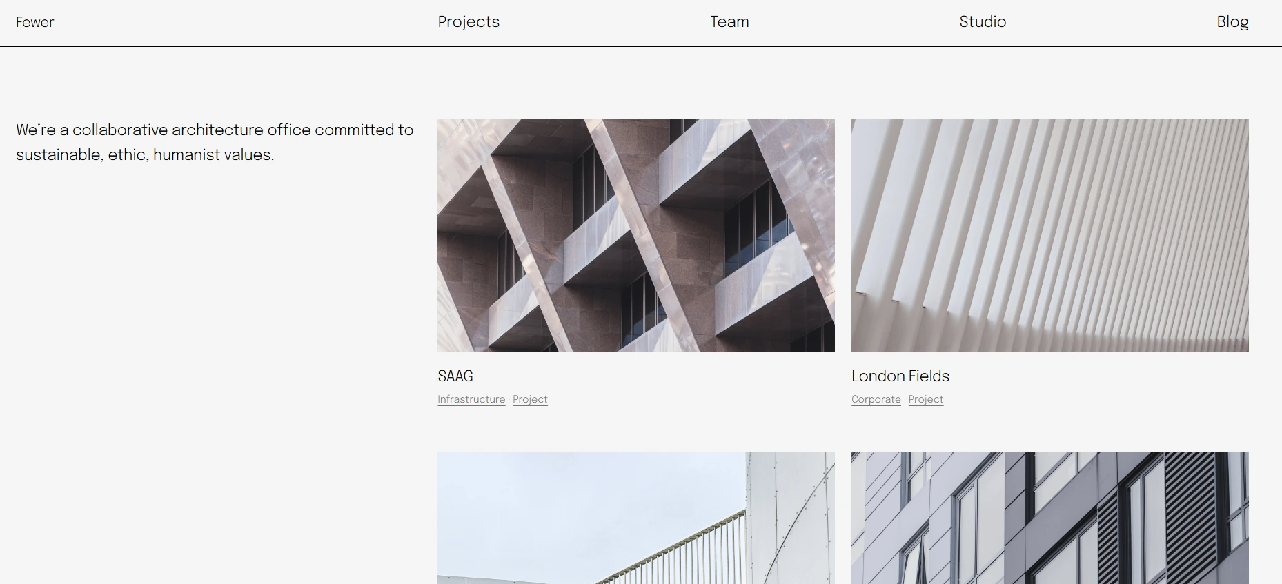 Architekturbüro Portfolio Website minimalistisch