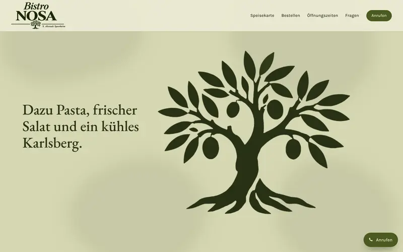 Website für Bistro Nosa, Pizzeria in Kirkel