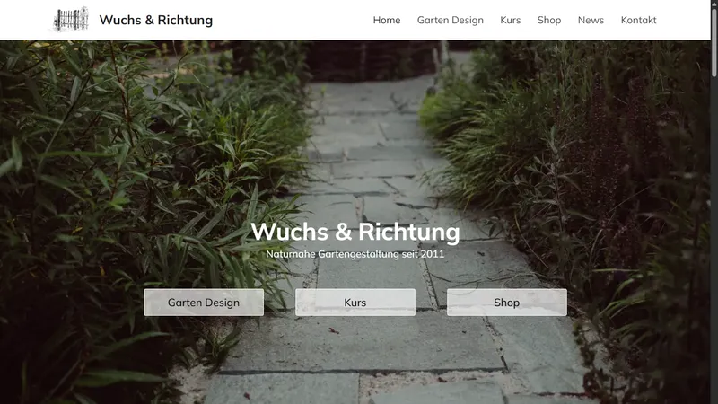 Website für Wuchs & Richtung, naturnahe Gartengestaltung